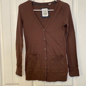 brown cardigan